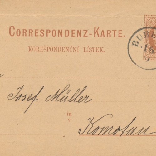 2 Kreuzer - Ganzsachen - Karte aus Bubencz (10164)