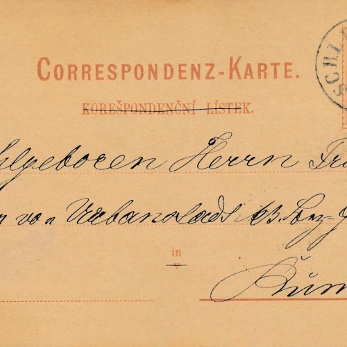 2 Kreuzer - Ganzsachen - Karte 1884 aus Schlukenau (10151)