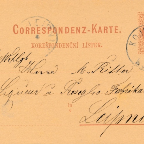 2 Kreuzer - Ganzsachen - Karte 1879 aus Kojetein (10060)