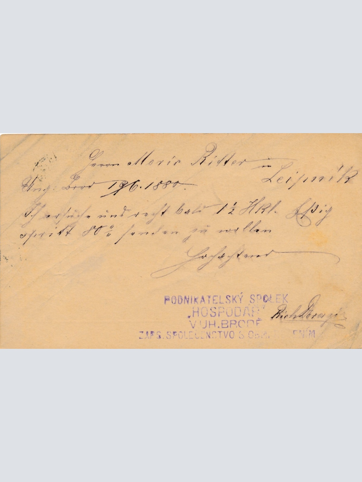 2 Kreuzer - Ganzsachen - Karte 1880 aus Ling Brod (10103)