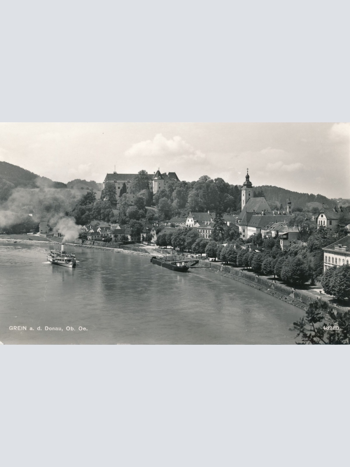 AK aus Grein an der Donau mit Dampfer Oberösterreich Ansichtskarte (10619)