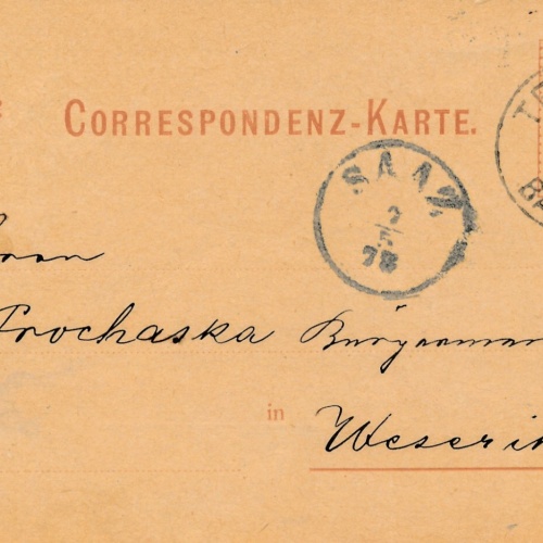 2 Kreuzer - Ganzsachen - Karte 1878 aus Teplitz Bahnhof (10068)