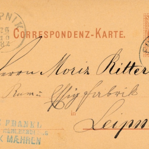 2 Kreuzer - Ganzsachen - Karte 1882 aus Fulnek (10134)