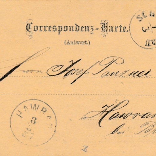 2 Kreuzer Ganzsachen - Karte 1887 aus Schlurenau (10523)