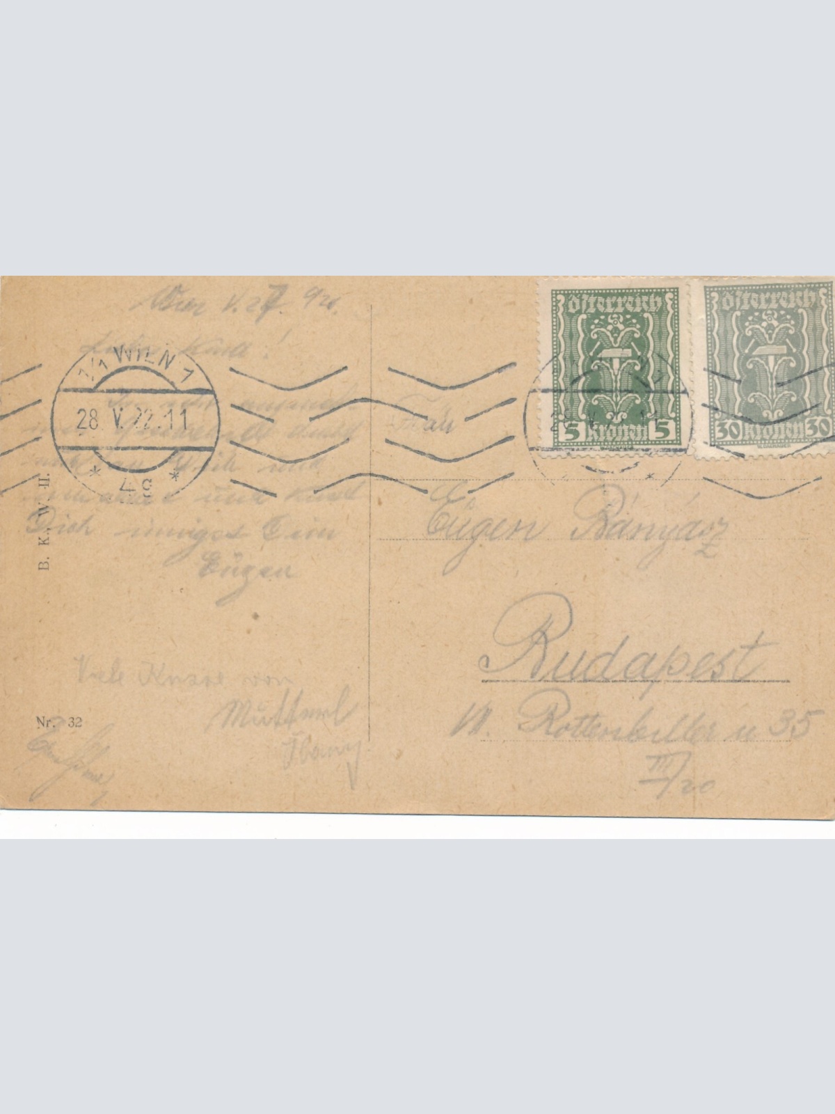 AK aus Wien Mozartdenkmal Ansichtskarte (10566)