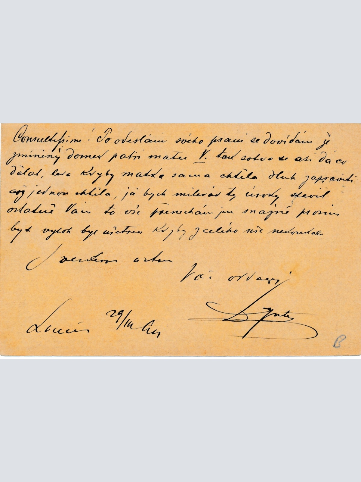 5 Heller Ganzsachen - Karte (Deutsch-Böhm) 1904 aus Loucen (10548)