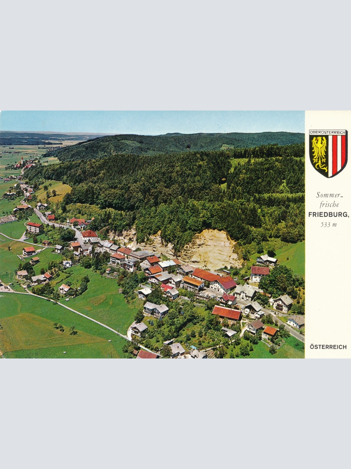 AK Alpine - Luftbild aus Friedburg Oberösterreich Ansichtskarte (10725)