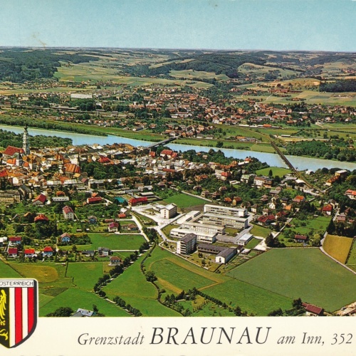 AK Alpine - Luftbild aus Braunau Oberösterreich Ansichtskarte (10729)
