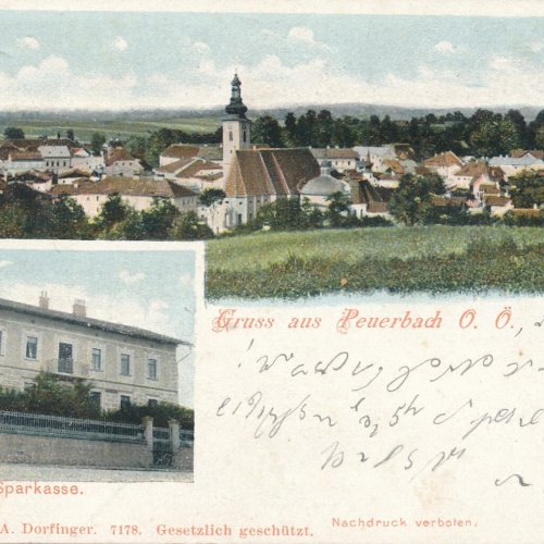 AK gruss aus Peuerbach mit Sparkasse Oberösterreich (6404)
