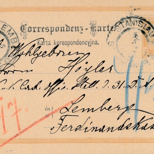 2 Kreuzer - Ganzsachen - Karte 1897 aus Stanislau (10685)