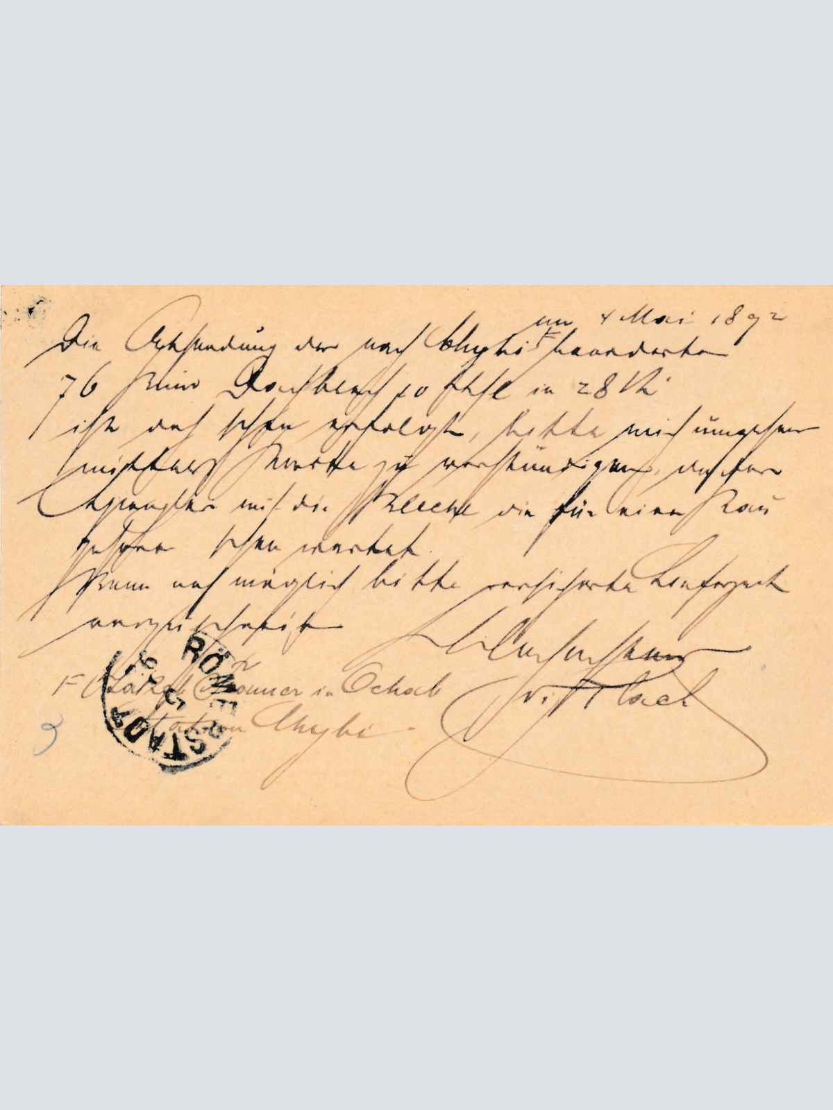 2 Kreuzer - Ganzsachen - Karte 1892 aus Troppau (10674)