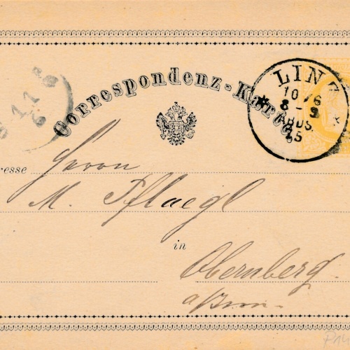 2 Kreuzer - Ganzsachen - Karte 1875 aus Linz (10661)