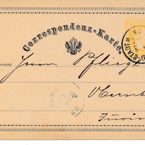 2 Kreuzer - Ganzsachen - Karte 1874 aus Salzburg Stadt (10662)