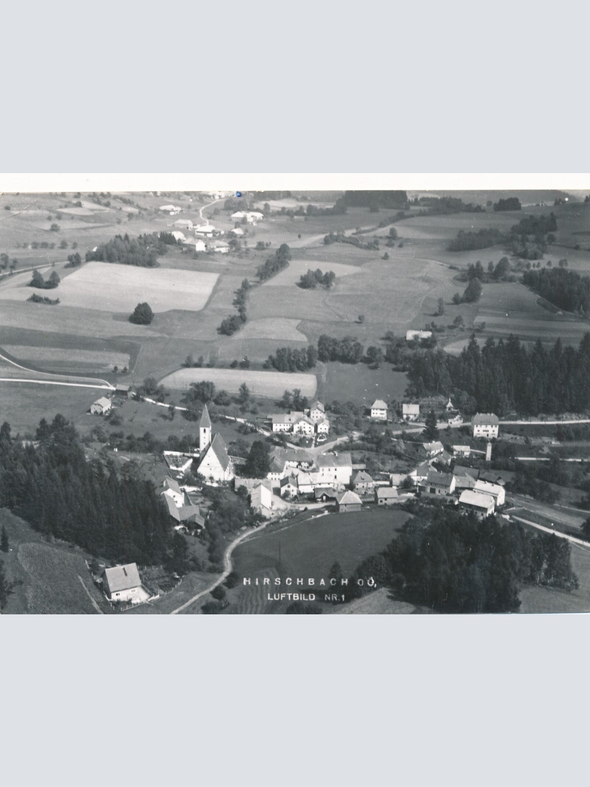 AK aus Hirschbach b. Freistadt Oberösterreich Fliegerfoto (J146)