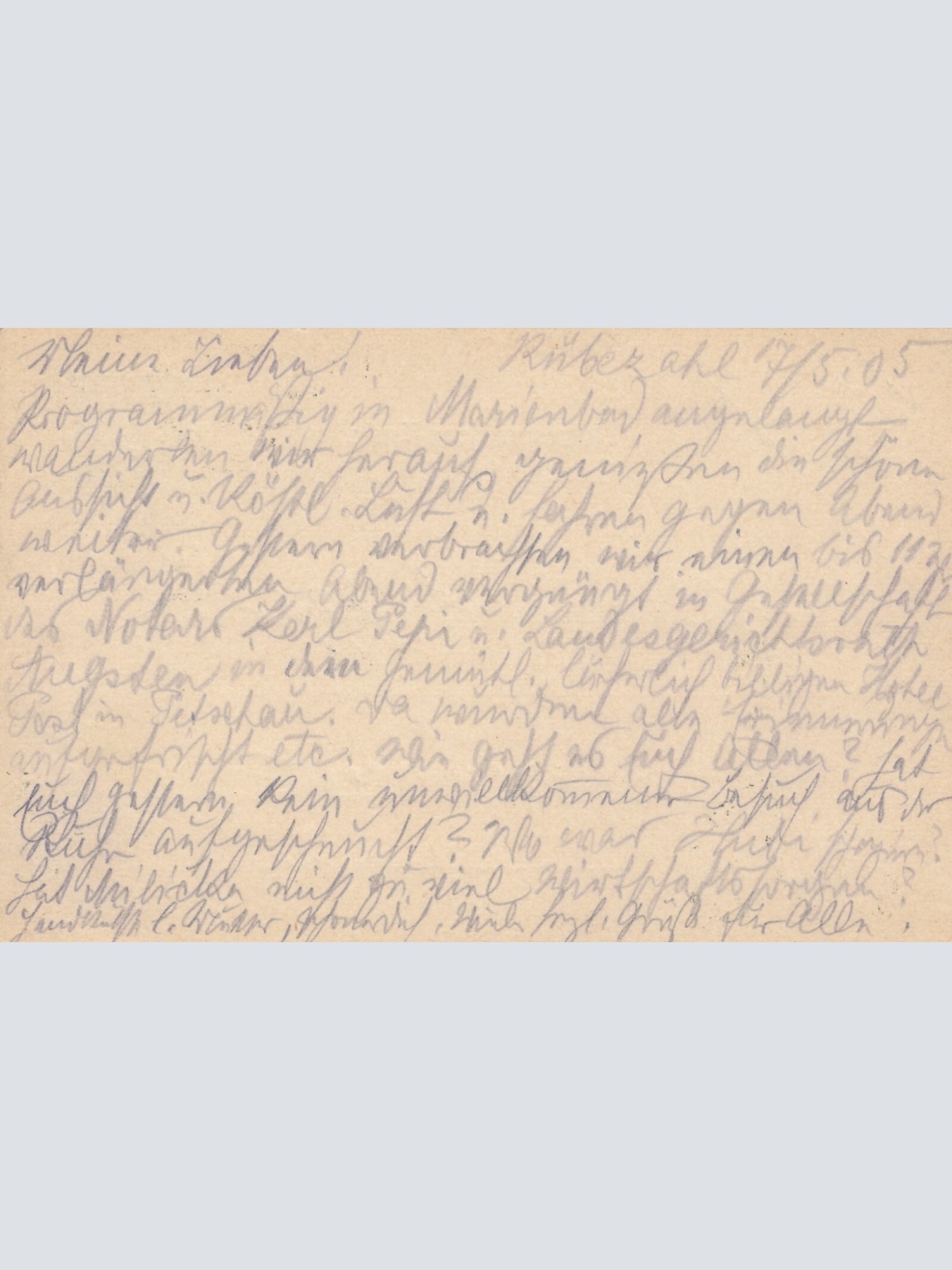 5 Heller Ganzsachen - Karte 1905 aus Marienbad (10453)