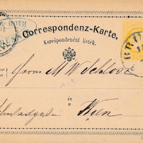 2 Kreuzer Ganzsachen - Karte 1875 aus Brünn (10512)