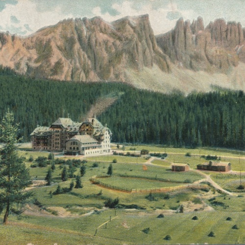 AK vom Karerseehotel mit Latemar Italien Ansichtskarte (10945)