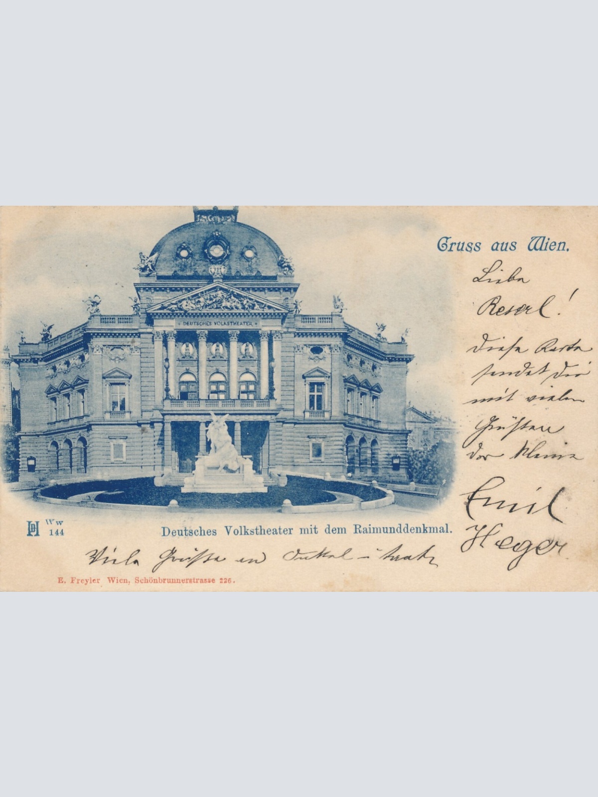 AK aus Wien Deutsches Volkstheater Ansichtskarte (10887)