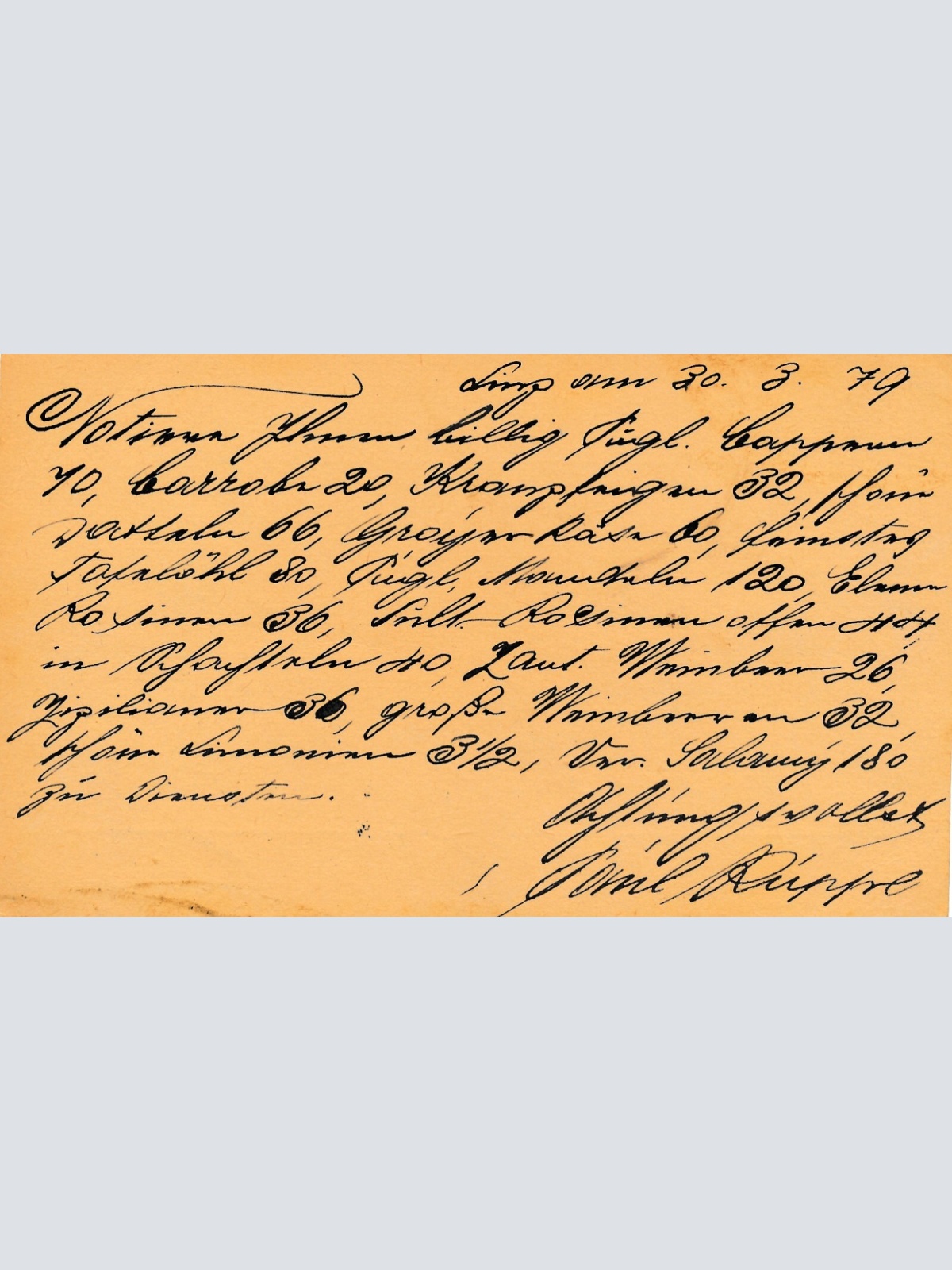 2 Kreuzer - Ganzsachen - Karte 1879 aus Linz (10861)