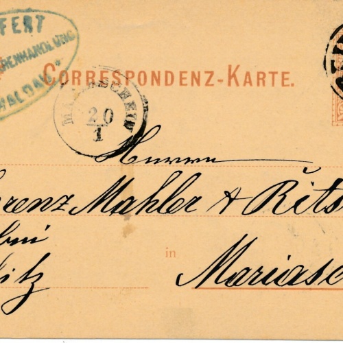 2 Kreuzer - Ganzsachen - Karte 1881 aus Freiwaldau (10866)
