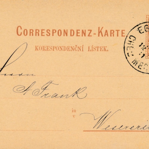 2 Kreuzer - Ganzsachen - Karte aus Eger Stadt (10868)