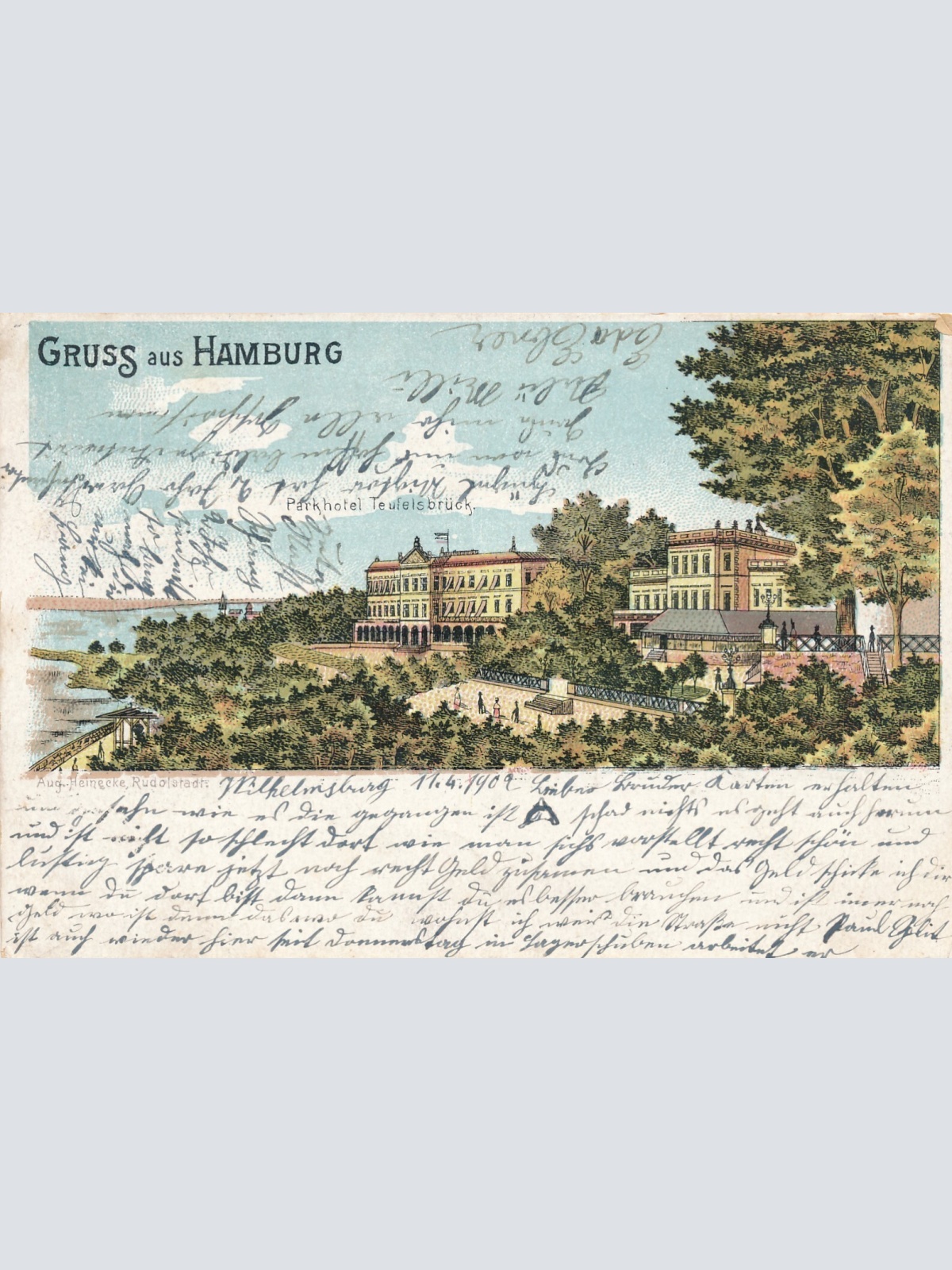 Litho - Karte gruss aus Hamburg Ansichtskarte (10903)