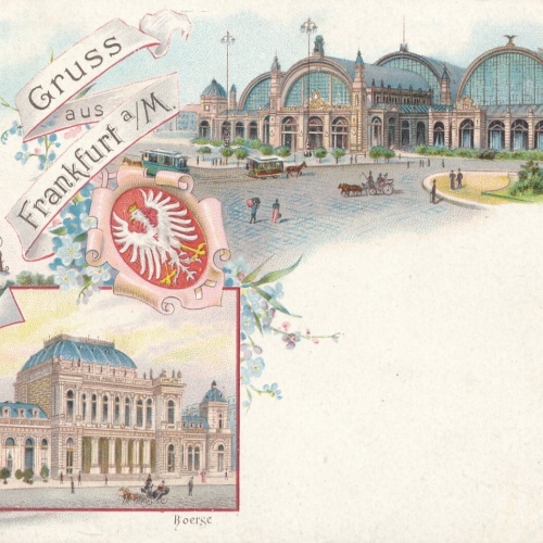 Litho - Karte gruss aus Frankfurt Hessen Ansichtskarte (10896)