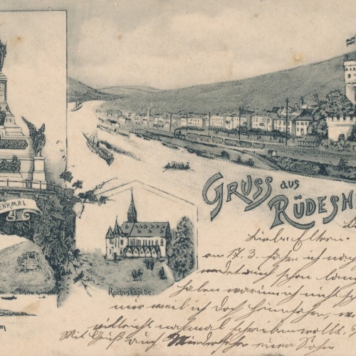 Litho - Karte gruss aus Rüdesheim Hessen Ansichtskarte (10900)