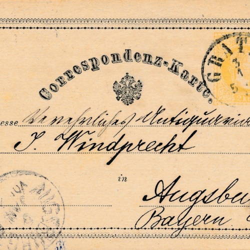 2 Kreuzer - Ganzsachen Karte 1871 aus Gratz (11123)