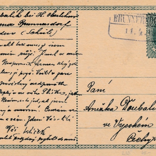 8 Heller Ganzsachen - Karte 1918 aus Brunnersdorf (11004)