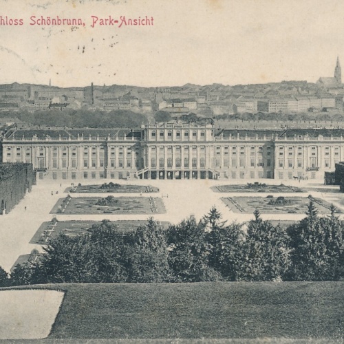 AK aus Wien mit Schloss Schönbrunn Park Ansicht Ansichtskarte (10983)