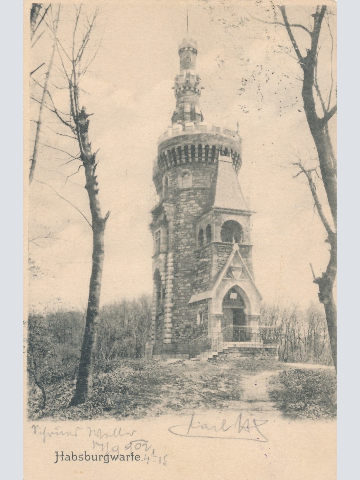 AK aus Wien mit Habsburgwarte Ansichtskarte (10984)