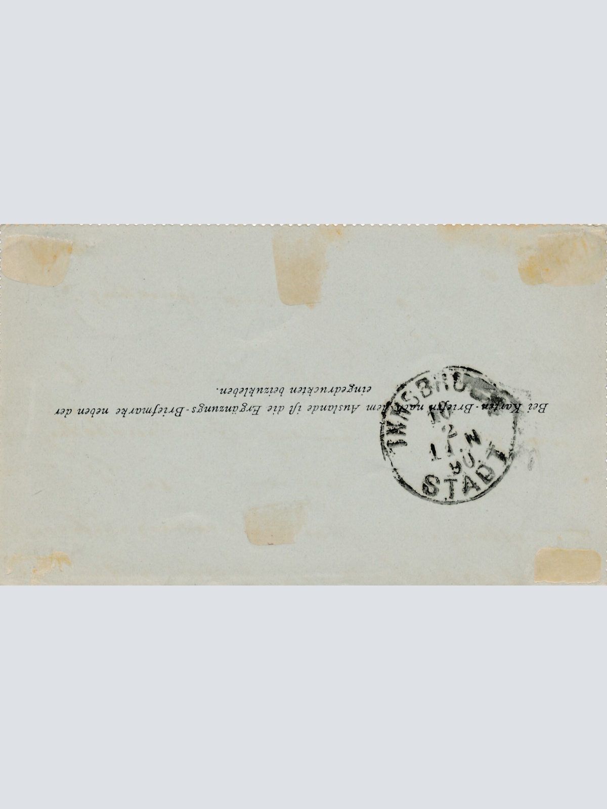 5 Kreuzer Ganzsachen - Kartenbrief 1890 aus Horitz (10994)