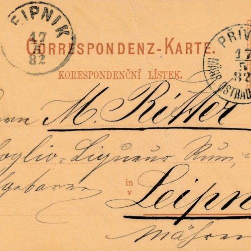 2 Kreuzer - Ganzsachen - Karte 1882 aus Privoz (10855)