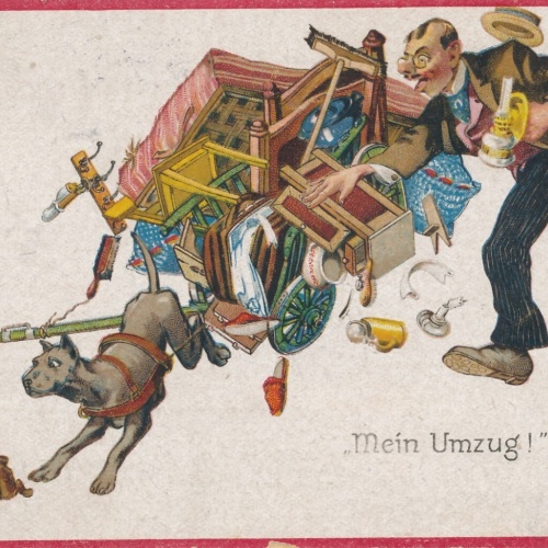 Motiv - Karte Mein Umzug mit mit Hund  (10768)