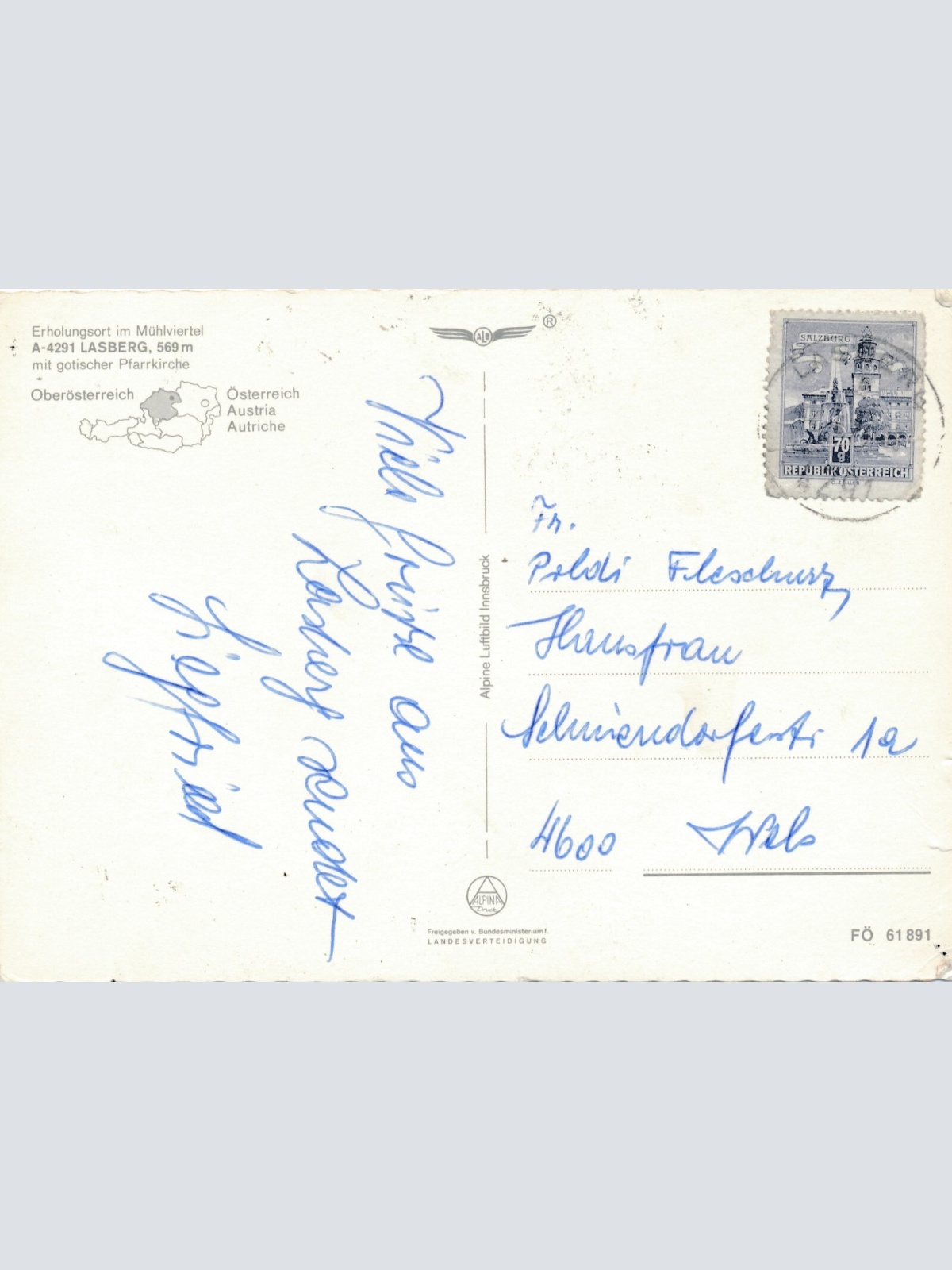 AK Alpine - Luftbild aus Lasberg Oberösterreich (10794)