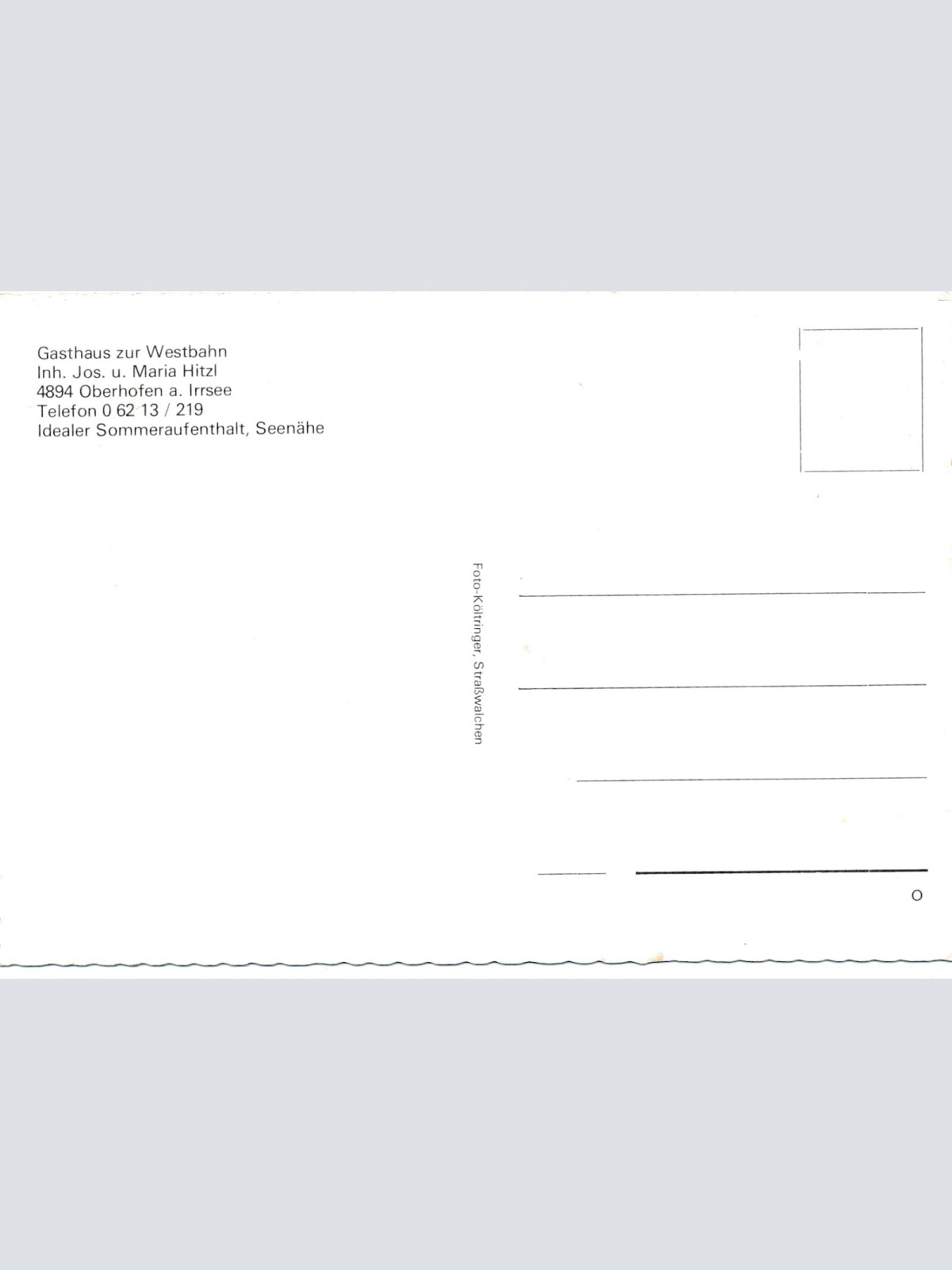 AK aus Oberhofen mit Gasthof Westbahn Oberösterreich Ansichtskarte (11252)