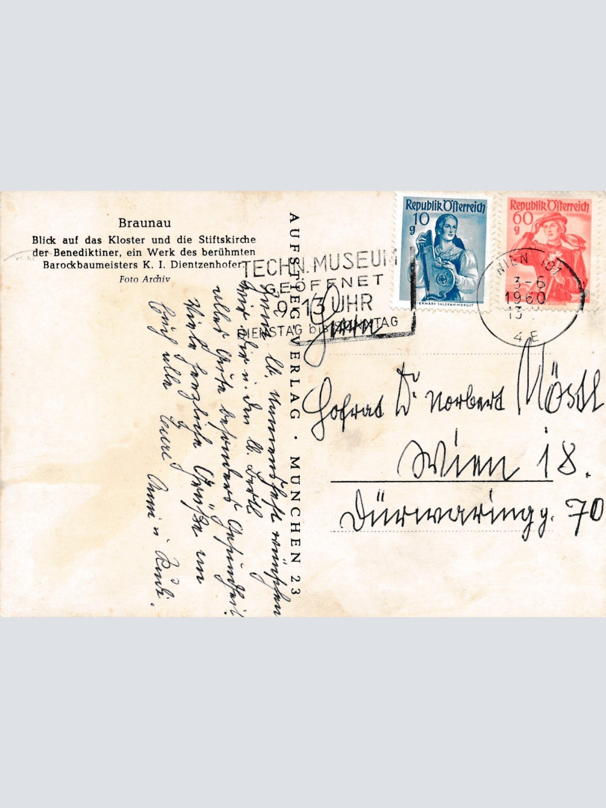 AK aus Braunau mit Kloster Oberösterreich Ansichtskarte (11286)