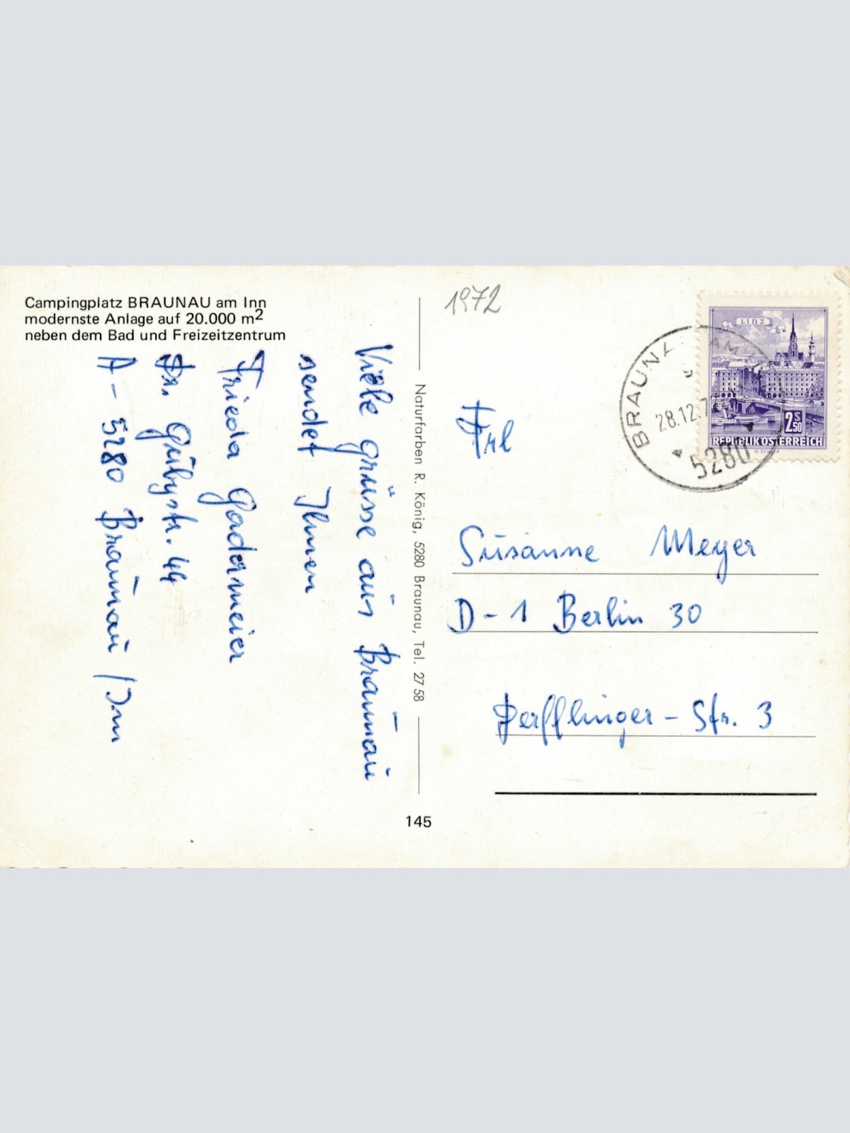 AK aus Braunau mit Campingplatz Oberösterreich Ansichtskarte (11285)