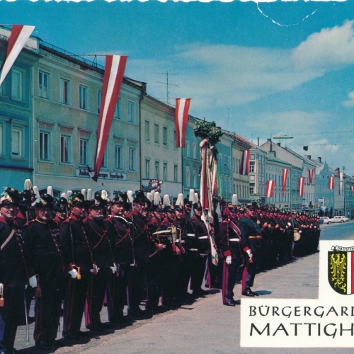 AK aus Mattighofen Bürgergarde Oberösterreich Ansichtskarte (11280)