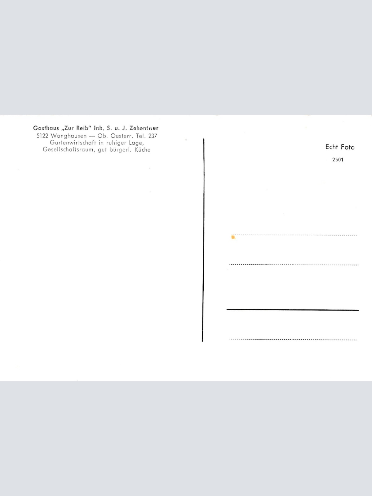AK, Gasthaus zur Reib, Wanghausen, Oberösterreich (S2412)