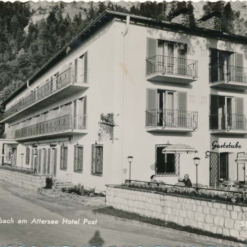 AK aus Weissenbach mit Hotel Post Oberösterreich Ansichtskarte (11227)