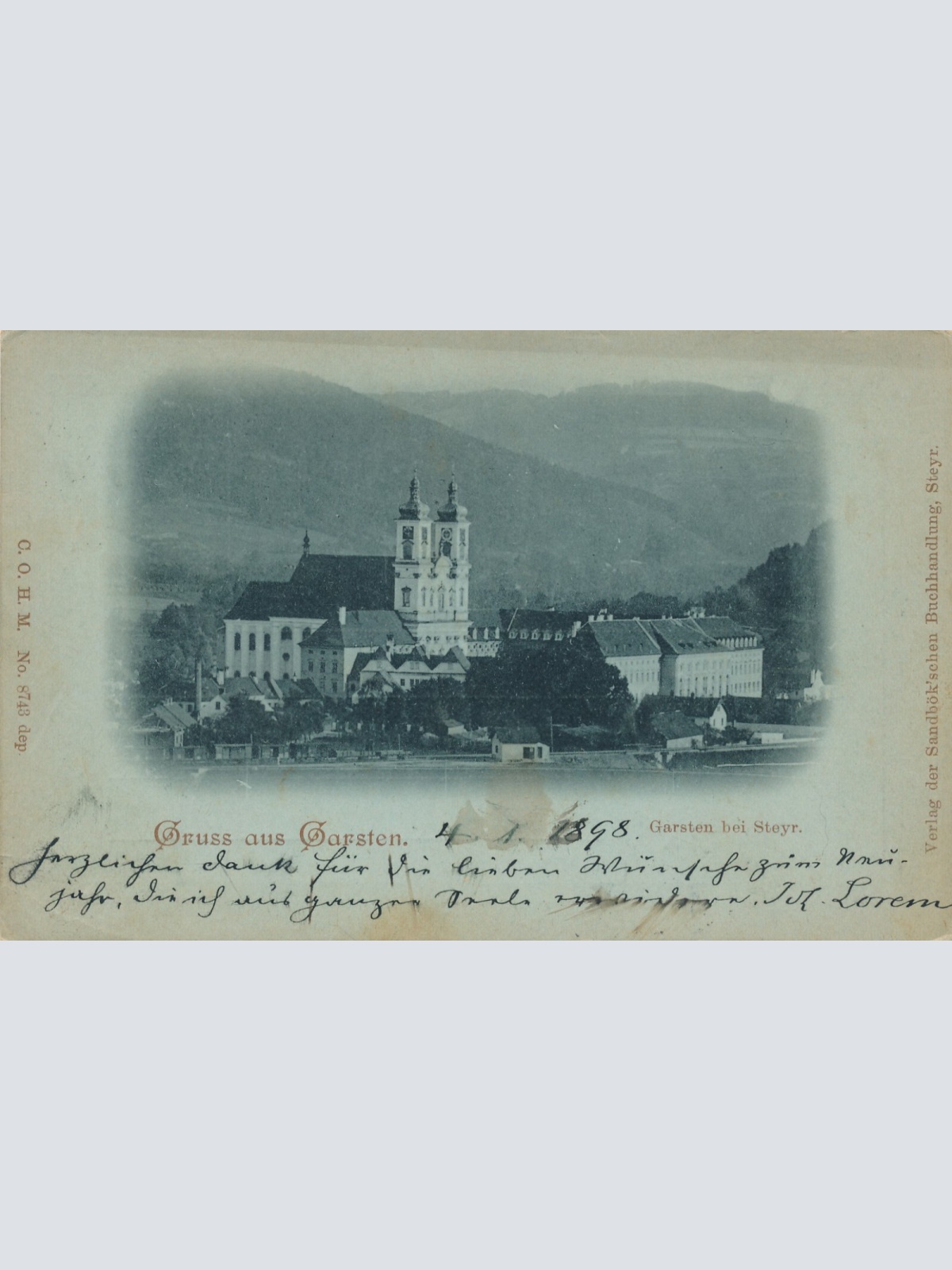 Mondschein - AK gruss aus Garsten Oberösterreich Ansichtskarte (11207)