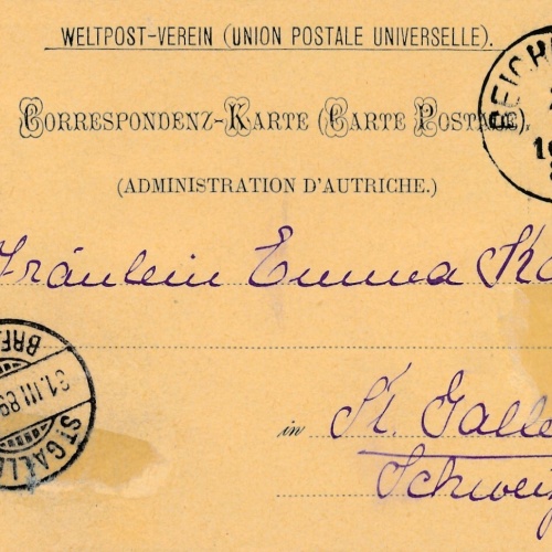 5 Kreuzer Ganzsachen - Karte 1889 aus Reichenberg (11393)