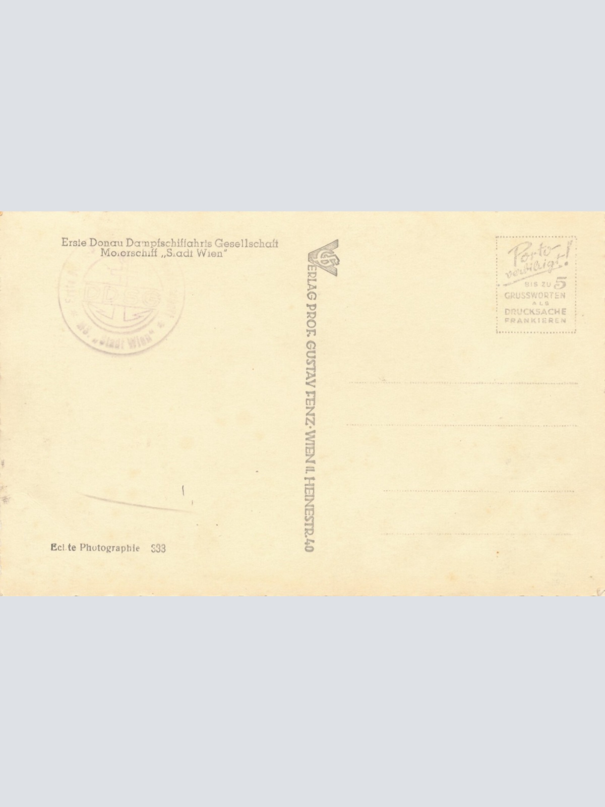Motiv - Karte von einem Dampfer Dampfschiffahrts Gesellschaft Wien (11360)