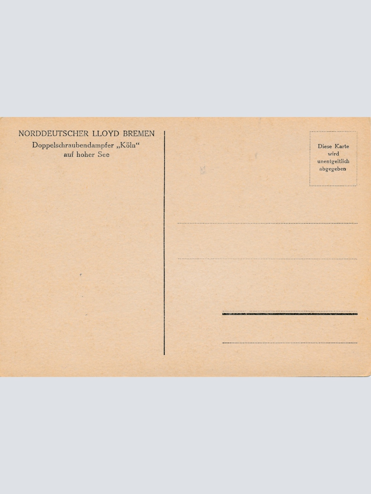 Motiv - Karte Dampfer LLOYD Bremen Doppelschrauben Dampfer Köln (11361)