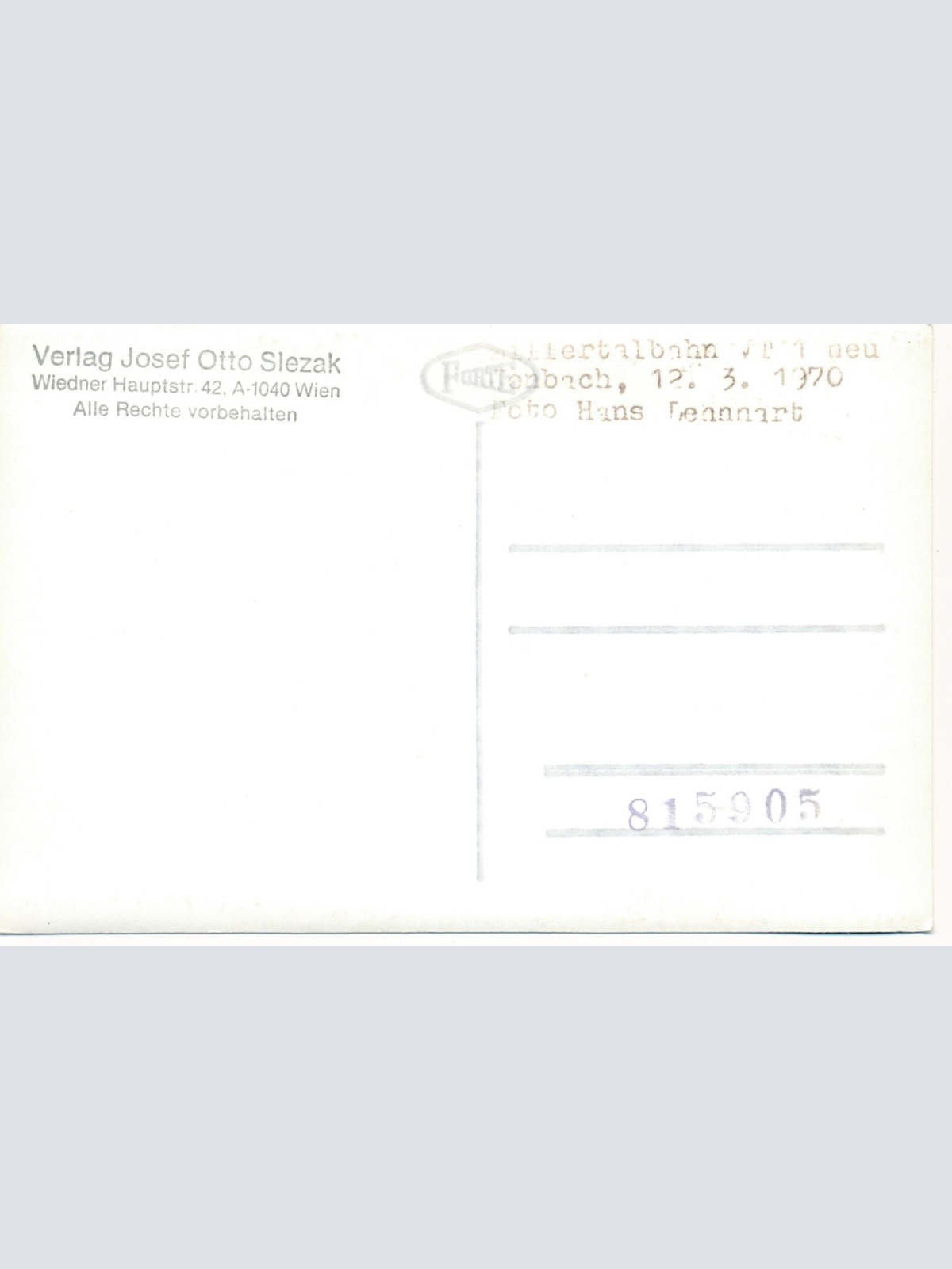 Foto - Karte  Eisenbahn - Straßenbahn Ansichtskarte (11311)