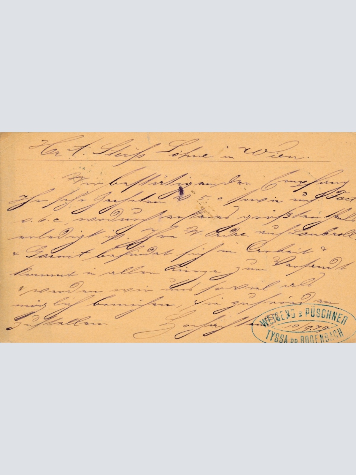 2 Kreuzer - Ganzsachen Karte 1879 aus Tyssa (11140)