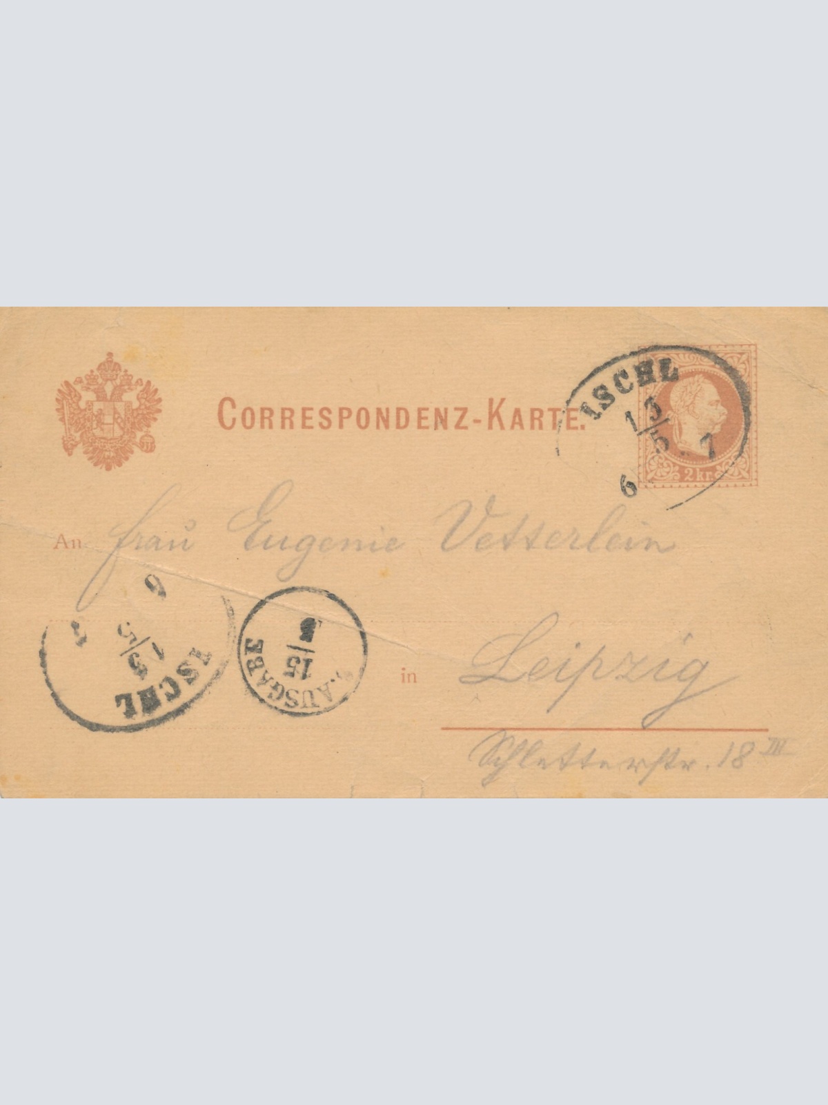 2 Kreuzer Ganzsachen - Karte 1879 aus Ischl (11594)