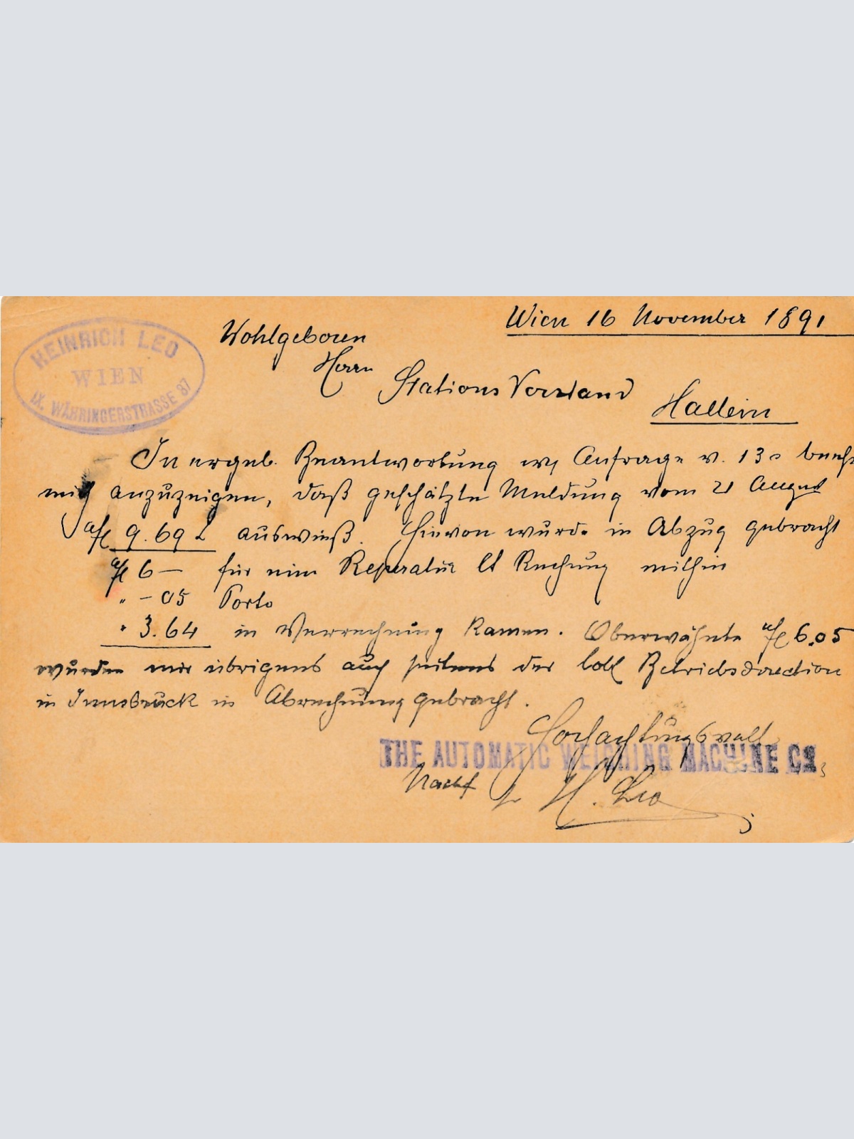 2 Kreuzer Ganzsachen - Karte 1891 aus Wien Lazarethgasse (11173)